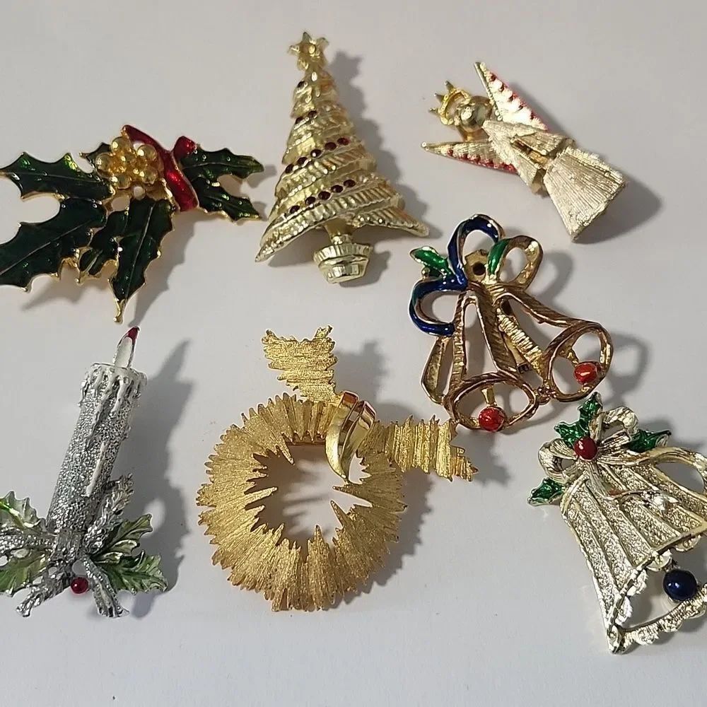 Fair Condition Christmas Brooches